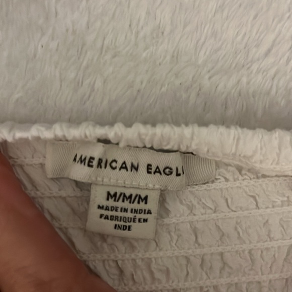 American Eagle white smocked tube top dress with lining size medium - Picture 3 of 4